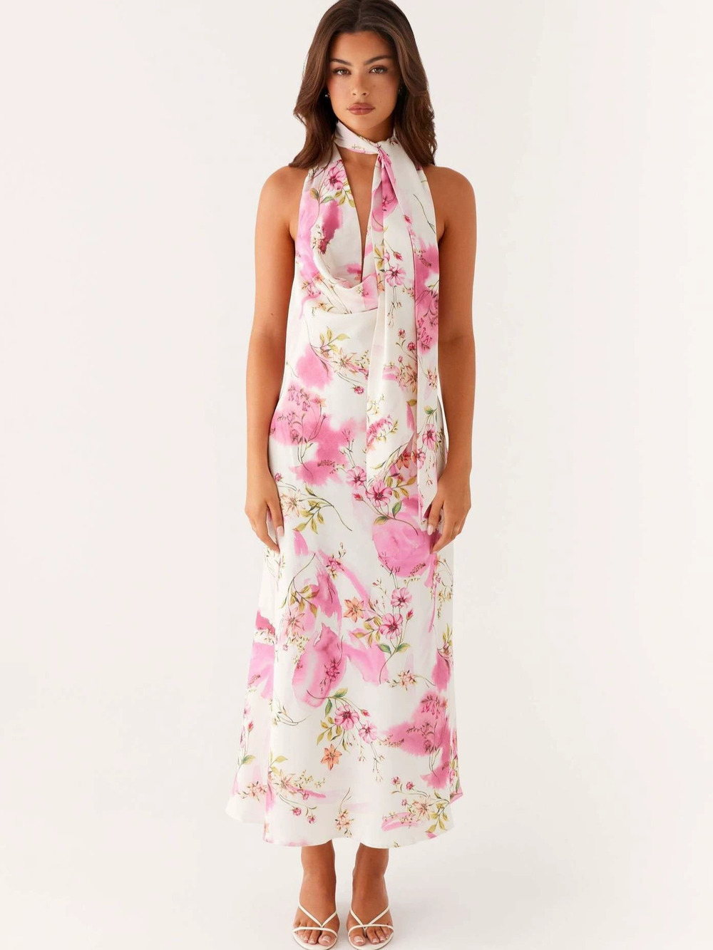 Zara Printed Backless Bodycon Spaghetti Strap Summer Dress